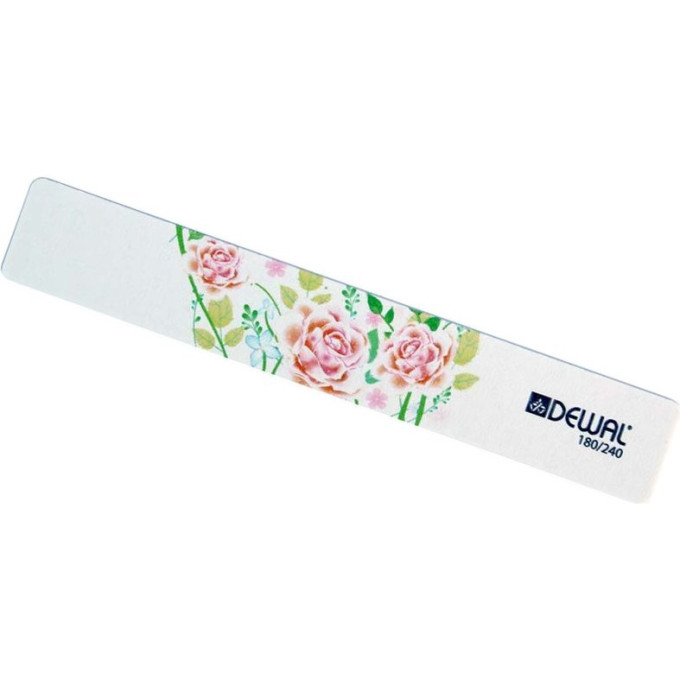 Пилка для ногтей DEWAL Design Edition, широкая, 180/240, 18 см 9102875